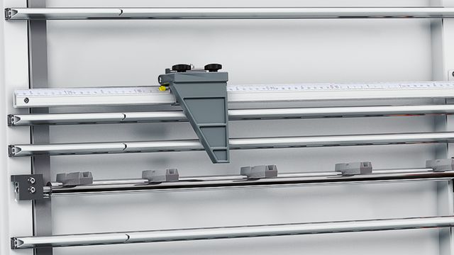 Pantalla de dimensiones manual para configurar la longitud en la sección vertical