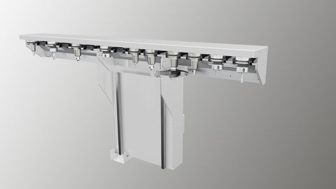 El cambiador de herramientas linear estándar está bien equipado, gracias a sus 14 posiciones de herramienta. El cambiador de herramientas linear estándar está bien equipado, gracias a sus 14 posiciones de herramienta.