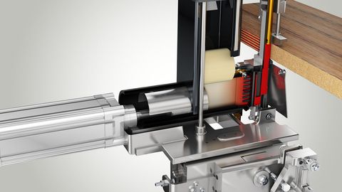 Glu Jet automatic:sistema de encolado con carro de cambio de equipamiento. Calentamiento, cambio de tipo de cola y limpieza en solo 3 minutos
